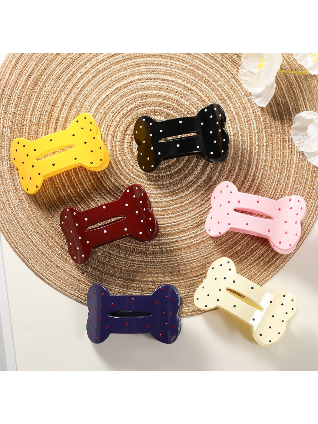 Beau - Polka Dot Cloud Shape PC Duckbill Hair Clip