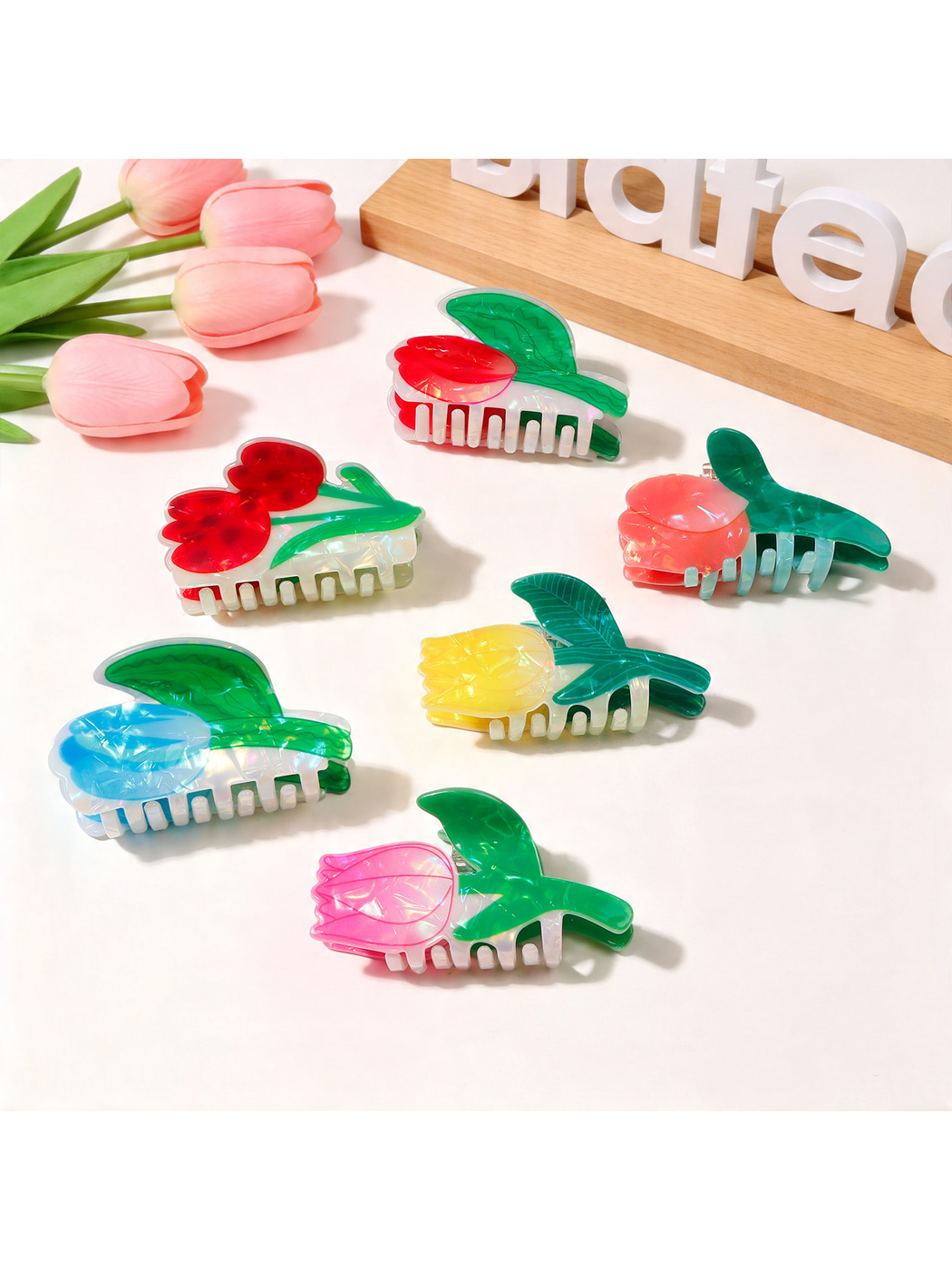 Beau - Sweet Floral Glossy PVC Hair Claw Clip
