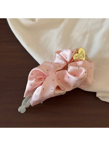Gifty - Polka Dot Ruched Satin Finish Scrunchie