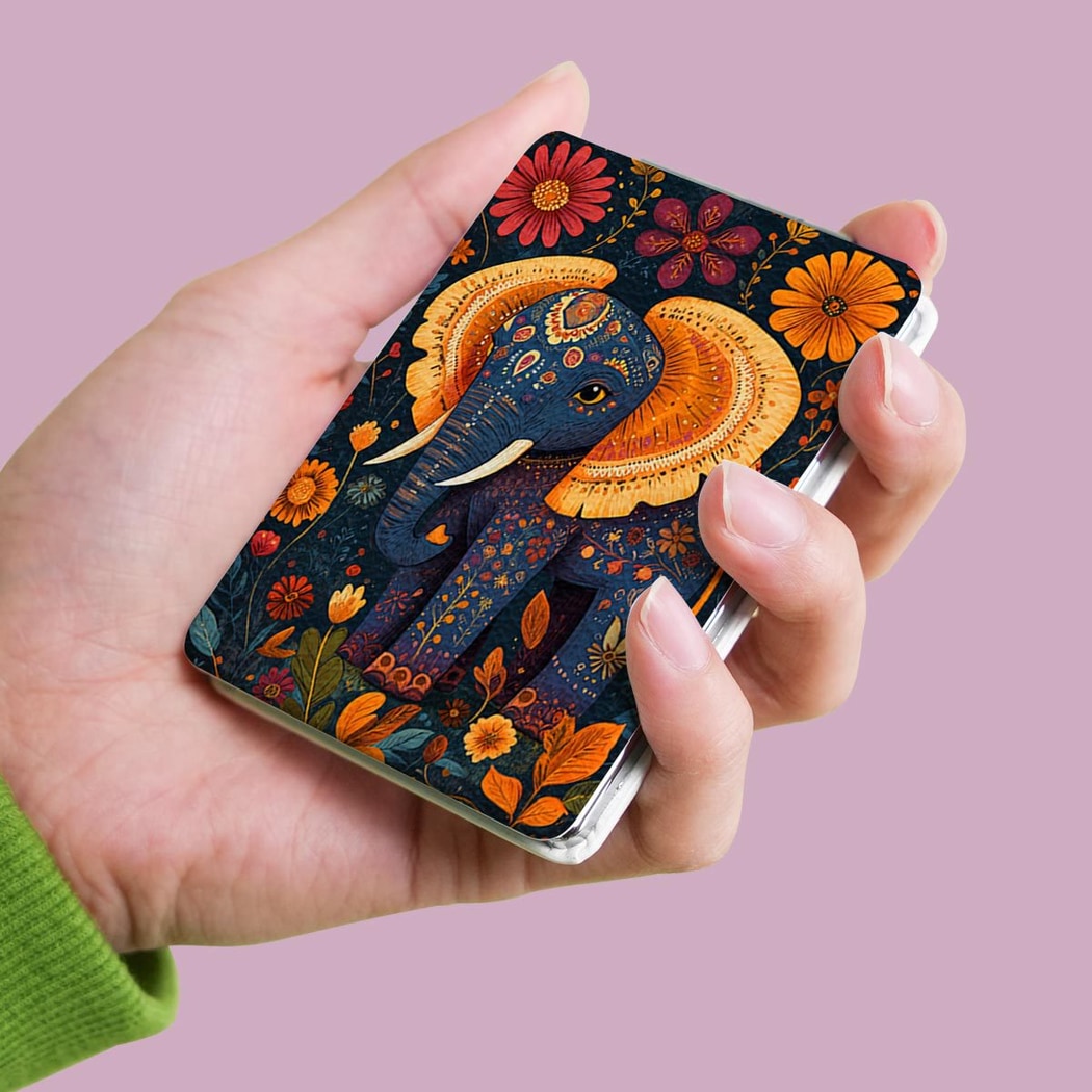 Mirroray - Portable Floral Elephant Compact Folding Mirror