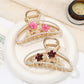 Beau - Sweet Floral Openwork Oval Claw Clip