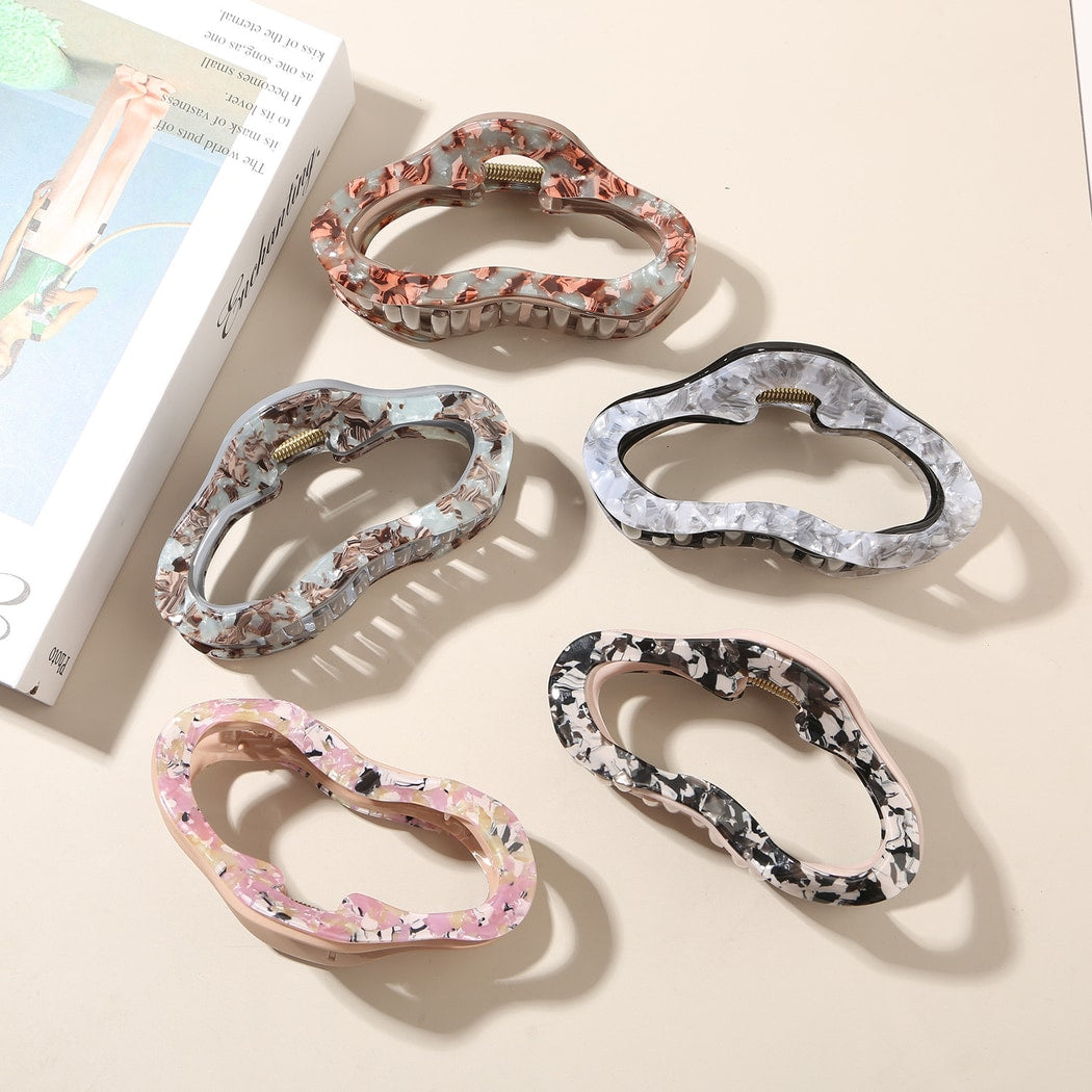 Beau - Cloud Shape Printed Acetate Hair Claw Clip