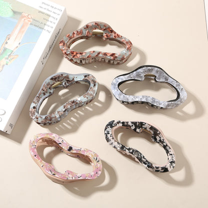 Beau - Cloud Shape Printed Acetate Hair Claw Clip