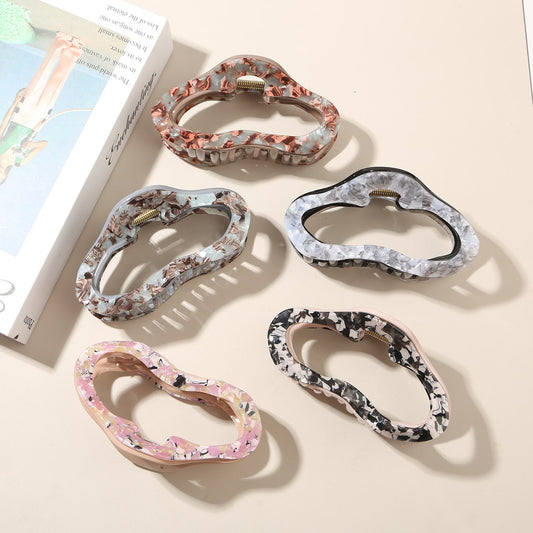 Beau - Cloud Shape Printed Acetate Hair Claw Clip