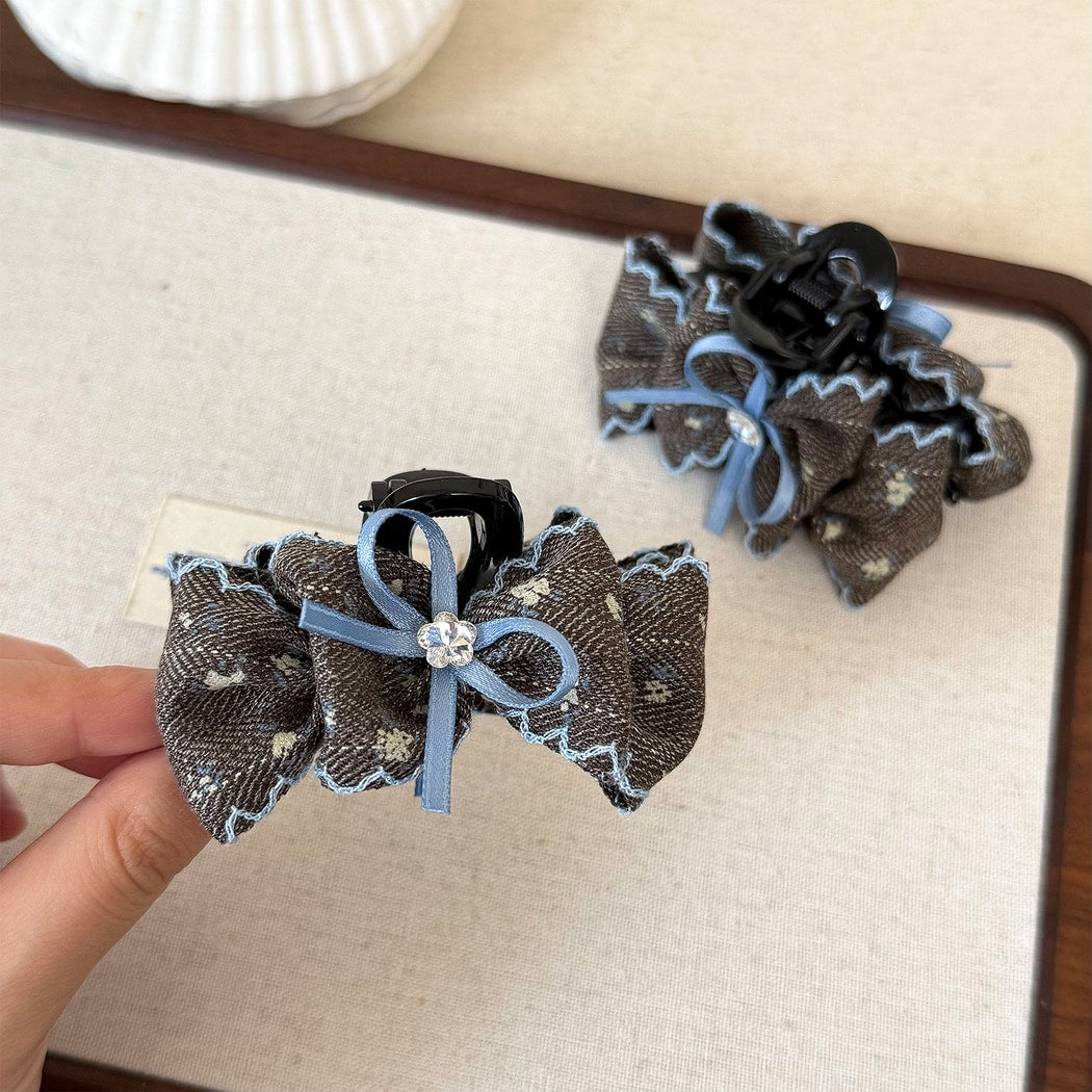 Beau - Sweet Bow Detail Fabric Look Claw Hair Clip
