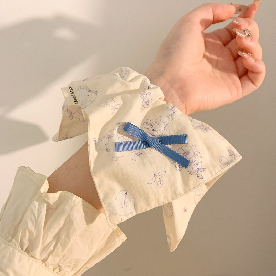 GIFTY - Bunny Print Bow Scrunchie