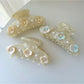 Beau - Flower Adorned Half Round Claw Clip