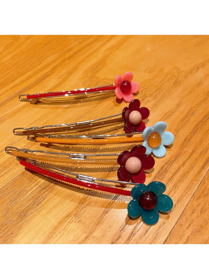 Beau - Plastic Alloy Flower Design Hair Clip