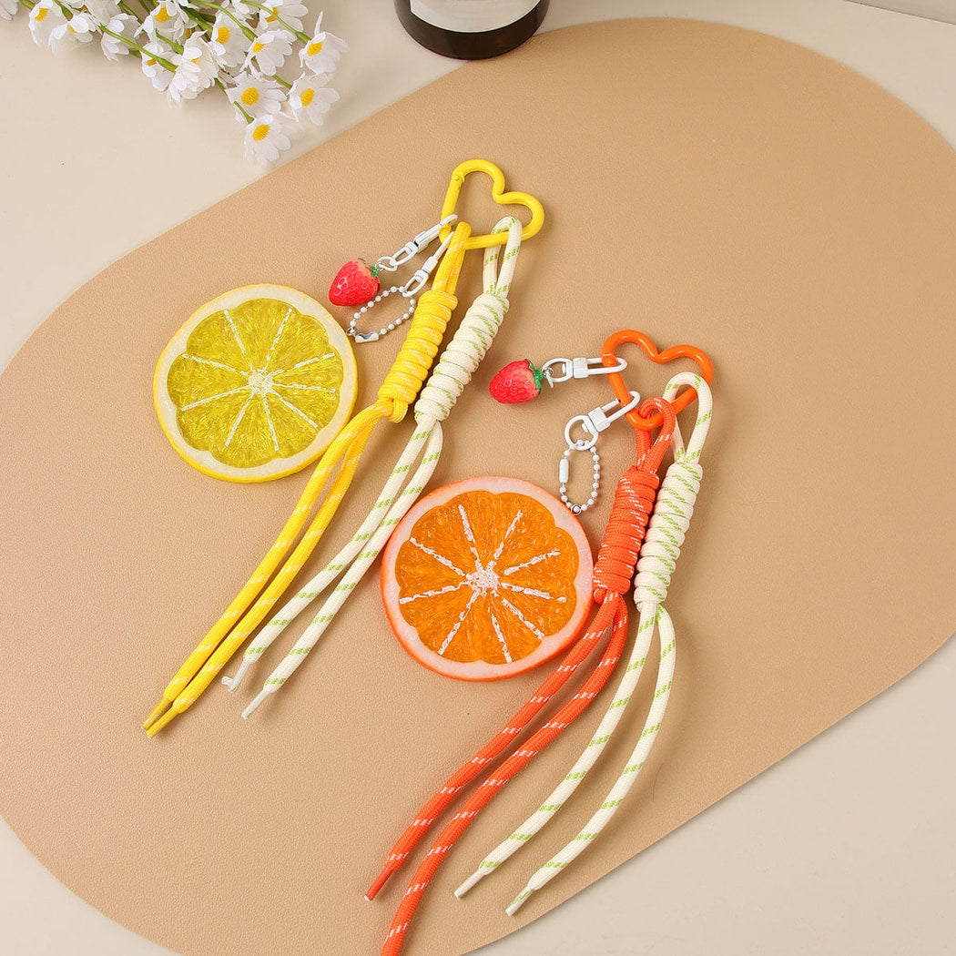 Keypus - PVC Lemon Shaped Rope Bag Charm Keychain