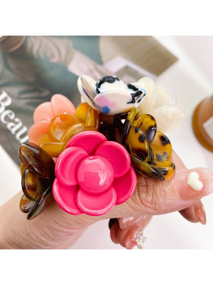 Gifty - Acetate Flower Hair Tie for High Ponytail Bun