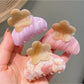 Beau - Glossy Flower Accent Acetate Fiber Claw Clip