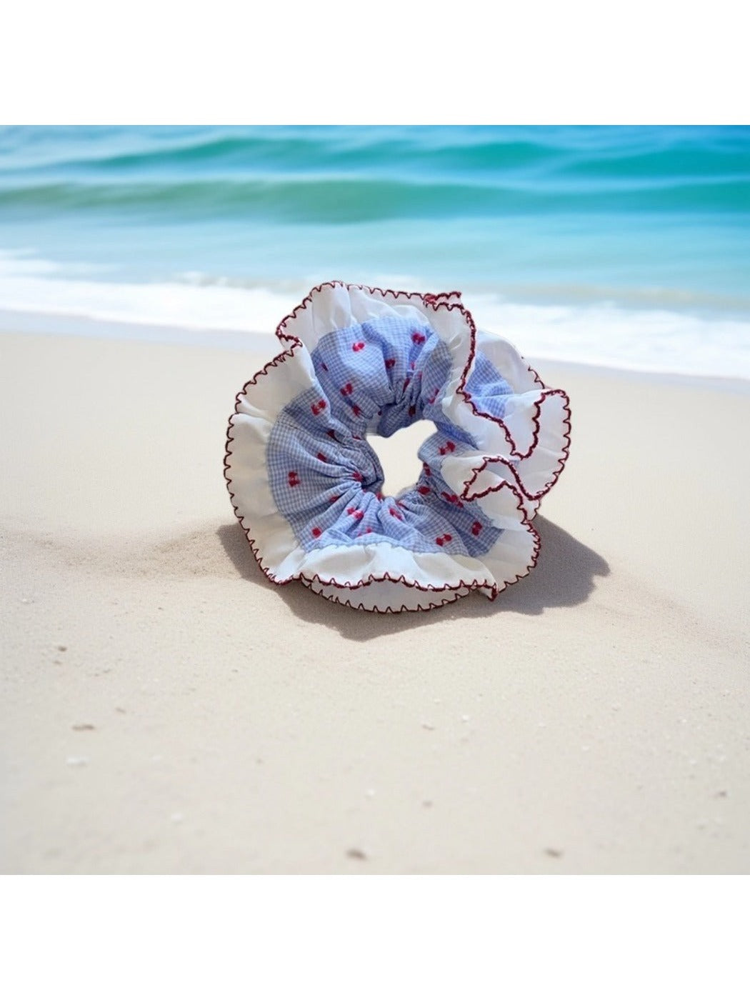 Gifty - Double-Layer Ruffled Gingham Scrunchie