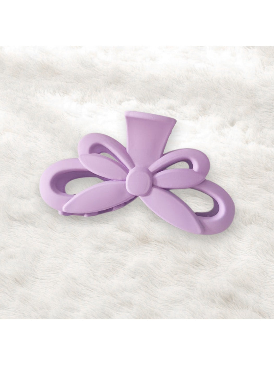 Beau - Matte Bow Design Plastic Alloy Claw Clip