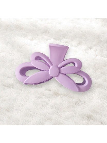 Beau - Matte Bow Design Plastic Alloy Claw Clip