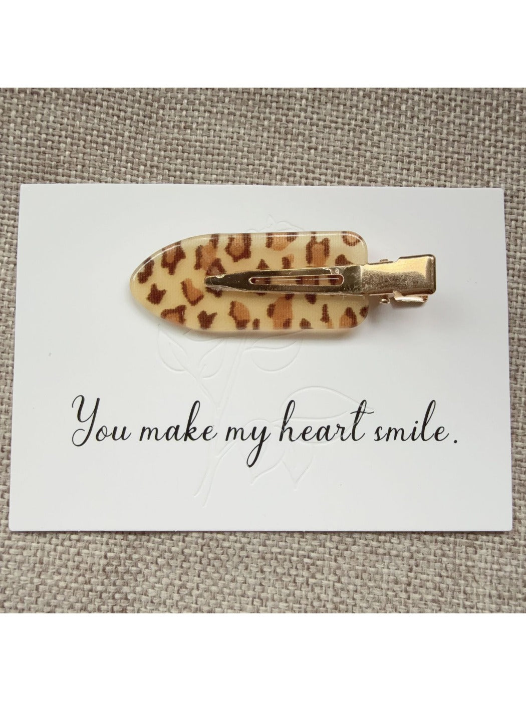 Beau - Leopard Print Oval Hair Clip