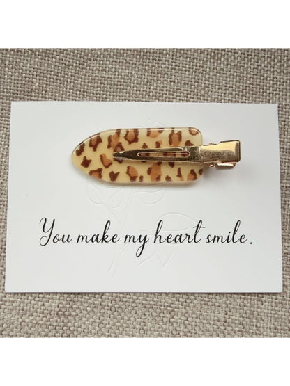 Beau - Leopard Print Oval Hair Clip