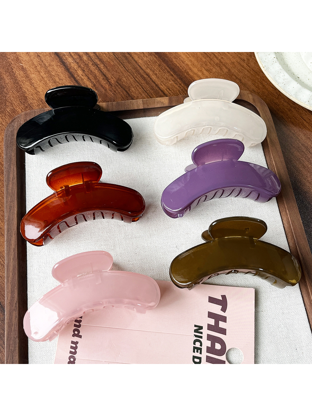 Beau - Minimal Small Geometric Ring Plastic Claw Clip