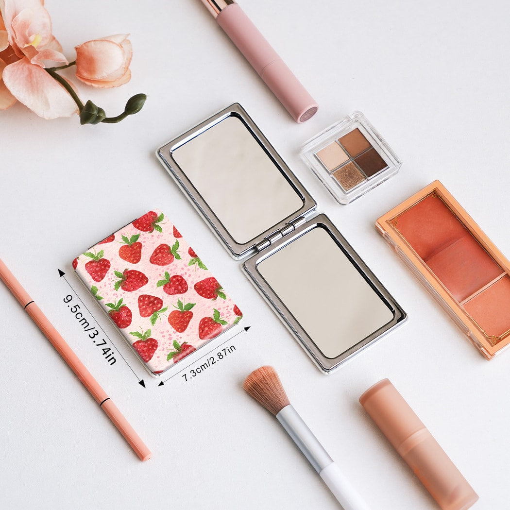 Mirroray - Cartoon Fruit Print Handheld Makeup Mirror