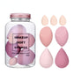 Spongo 7-Piece Assorted Shapes Makeup Sponge color options including Purple, Pink, Yellow