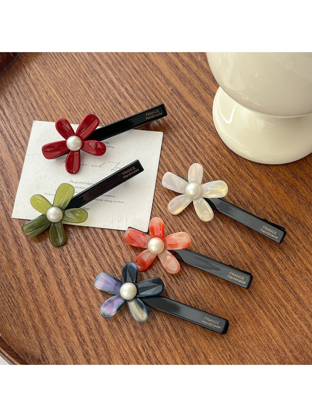 Gifty - Acetate Hair Ties with Flower Design