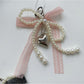 Keypus - Beaded Lace Bow Heart Pendant Keychain