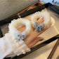 Gifty - Heart Bow Fabric Elastic Scrunchie