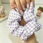 Gifty - Checked Polyester Line Pattern Scrunchie