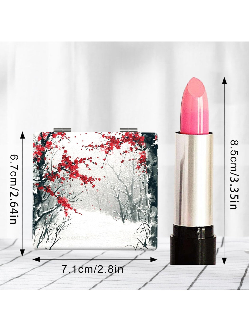Mirroray - Retro Floral Print Folding Makeup Mirror