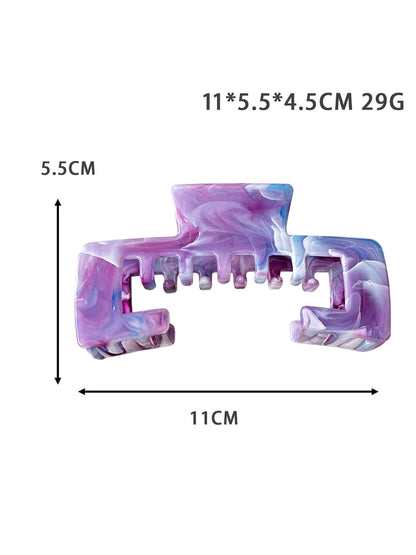 Beau - Open Square Marbled Finish Hair Claw Clip