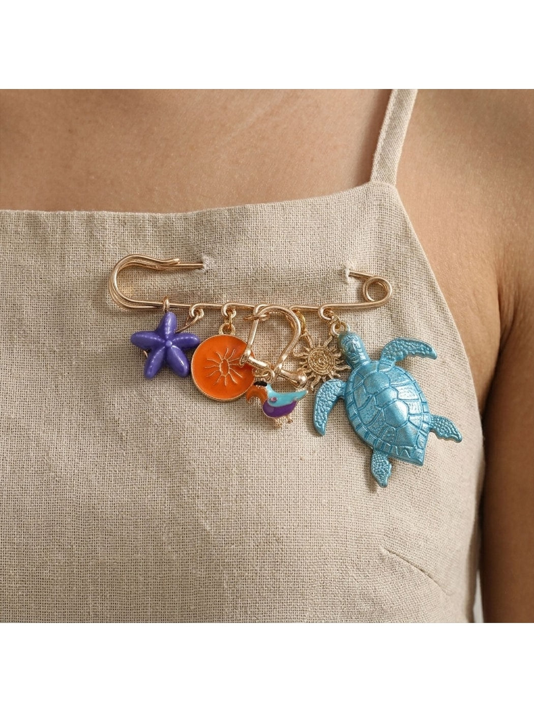 Brovia - Alloy Plastic Ocean Motif Decorative Brooch