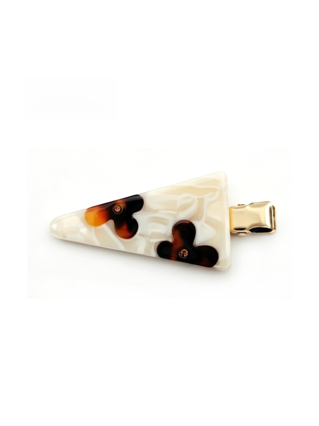 Beau - Glossy Acetate Floral Triangle Hair Clip
