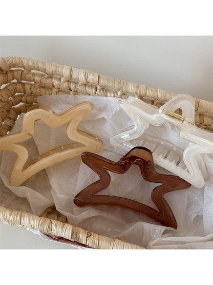 Beau - Simple Transparent Star Shape Hair Claw Clip