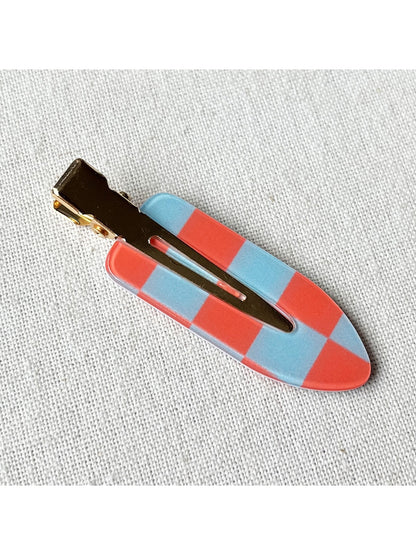 Beau - Geometric Checker Acetate Side Hair Clip