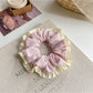 Gifty Sweet Color Block Tulle Scrunchie styled in a ponytail with pastel hues