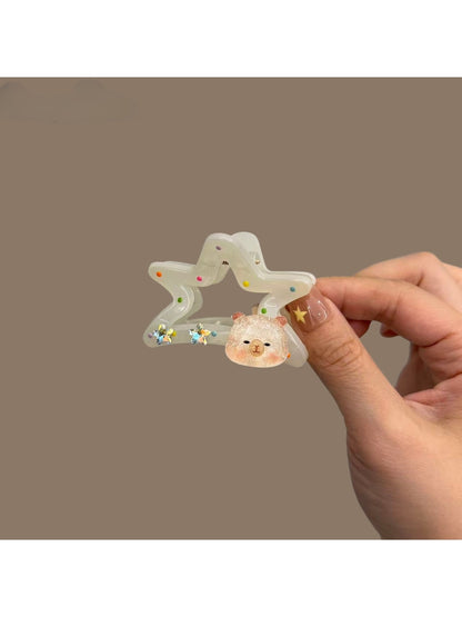 Beau - Cute Star Claw Clip with Bear Detail Hair Clip
