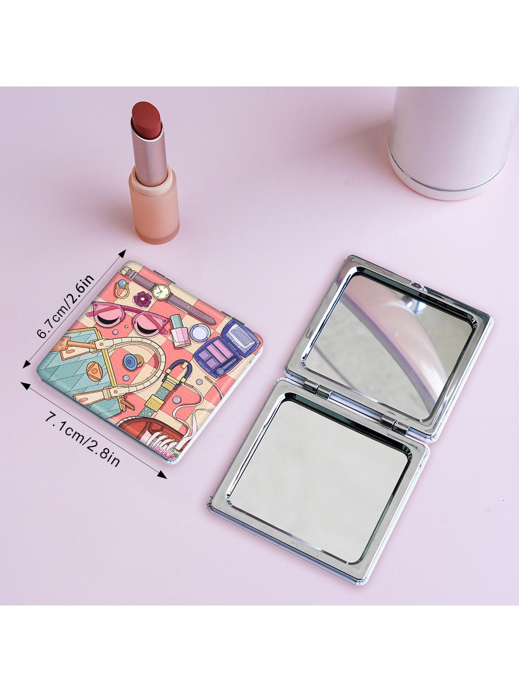 Mirroray - Illustrated Pocket Touch Up Foldable Mirror