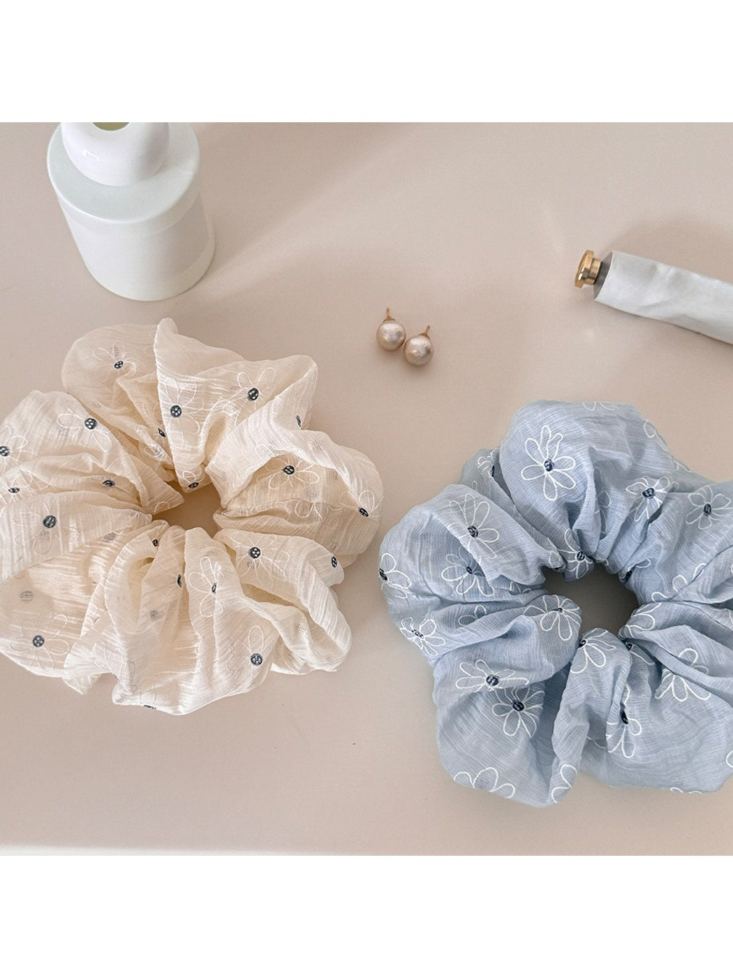 Gifty - Floral Print Polyester High Elastic Scrunchie