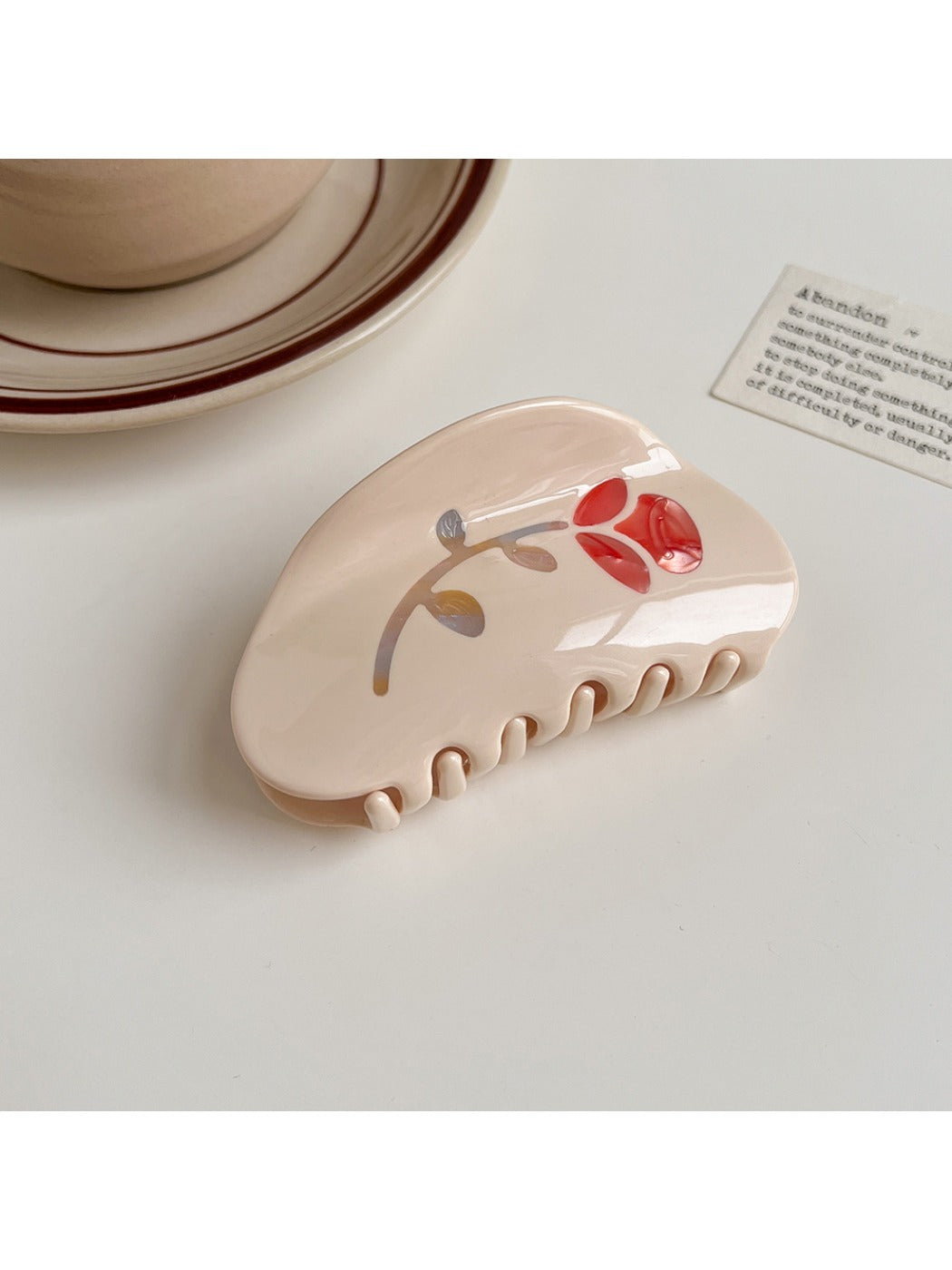 Beau - Vintage Rose Pattern Hair Clip