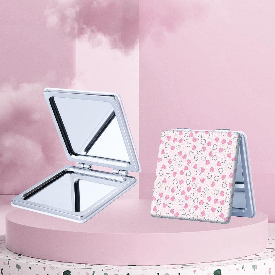 Mirroray - Heart Print Folding Desktop Touch Up Mirror