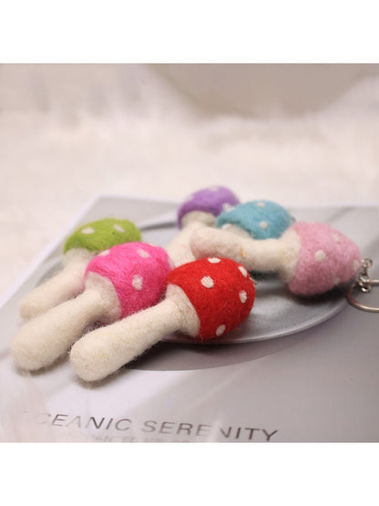 Feltery - Colorful Felt Mushroom Keychain 3D Cute