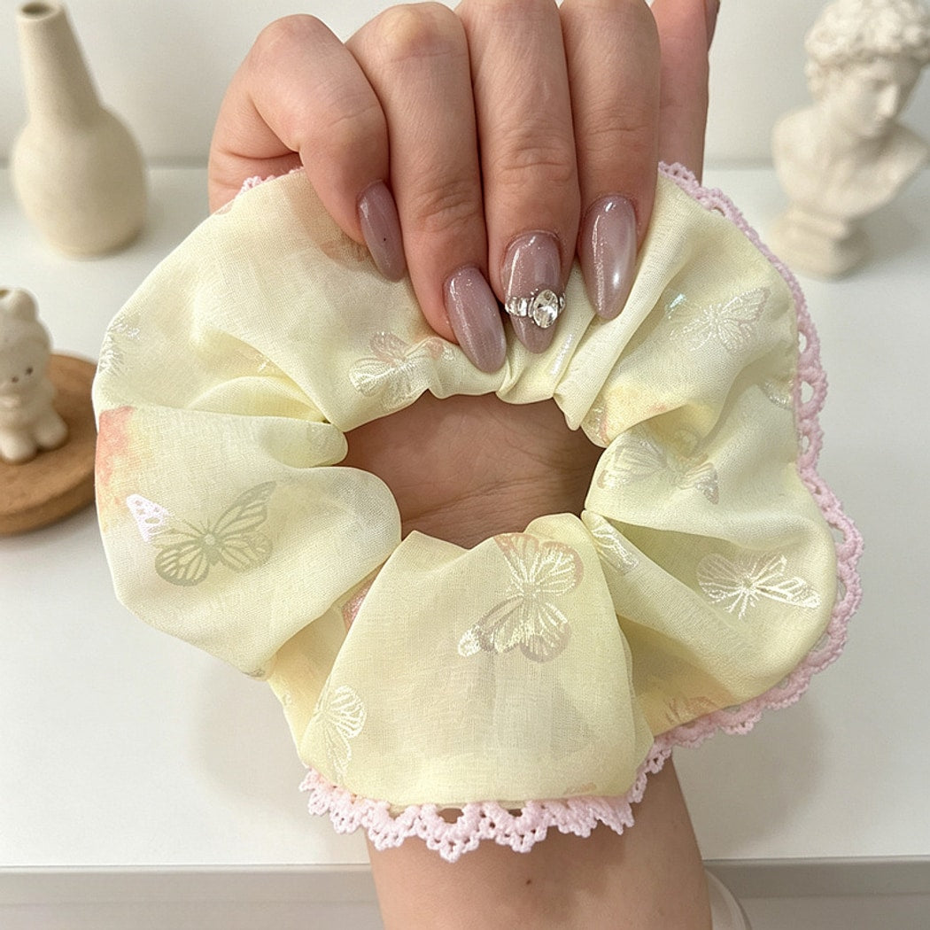 Gifty - Butterfly Print Polyester Scrunchie