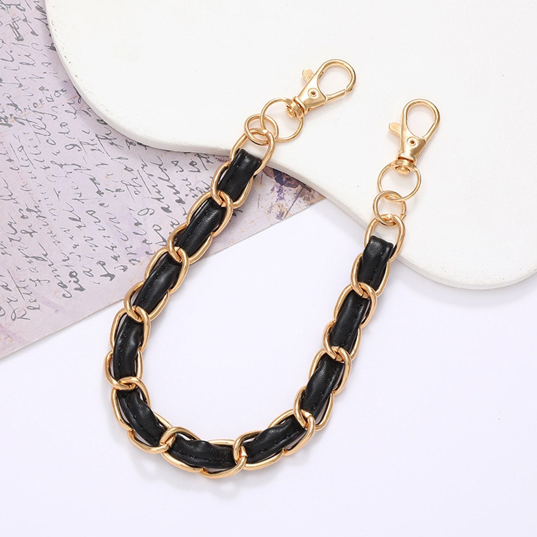 Keypus - Solid Color Faux Leather Chain Bag Charm