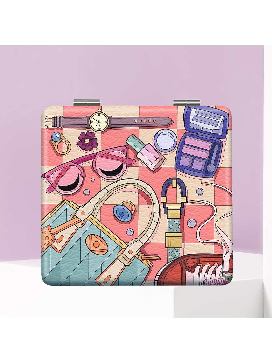 Mirroray - Illustrated Pocket Touch Up Foldable Mirror