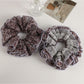 Gifty - Purple Floral Mesh Sheer Ruffle Scrunchie