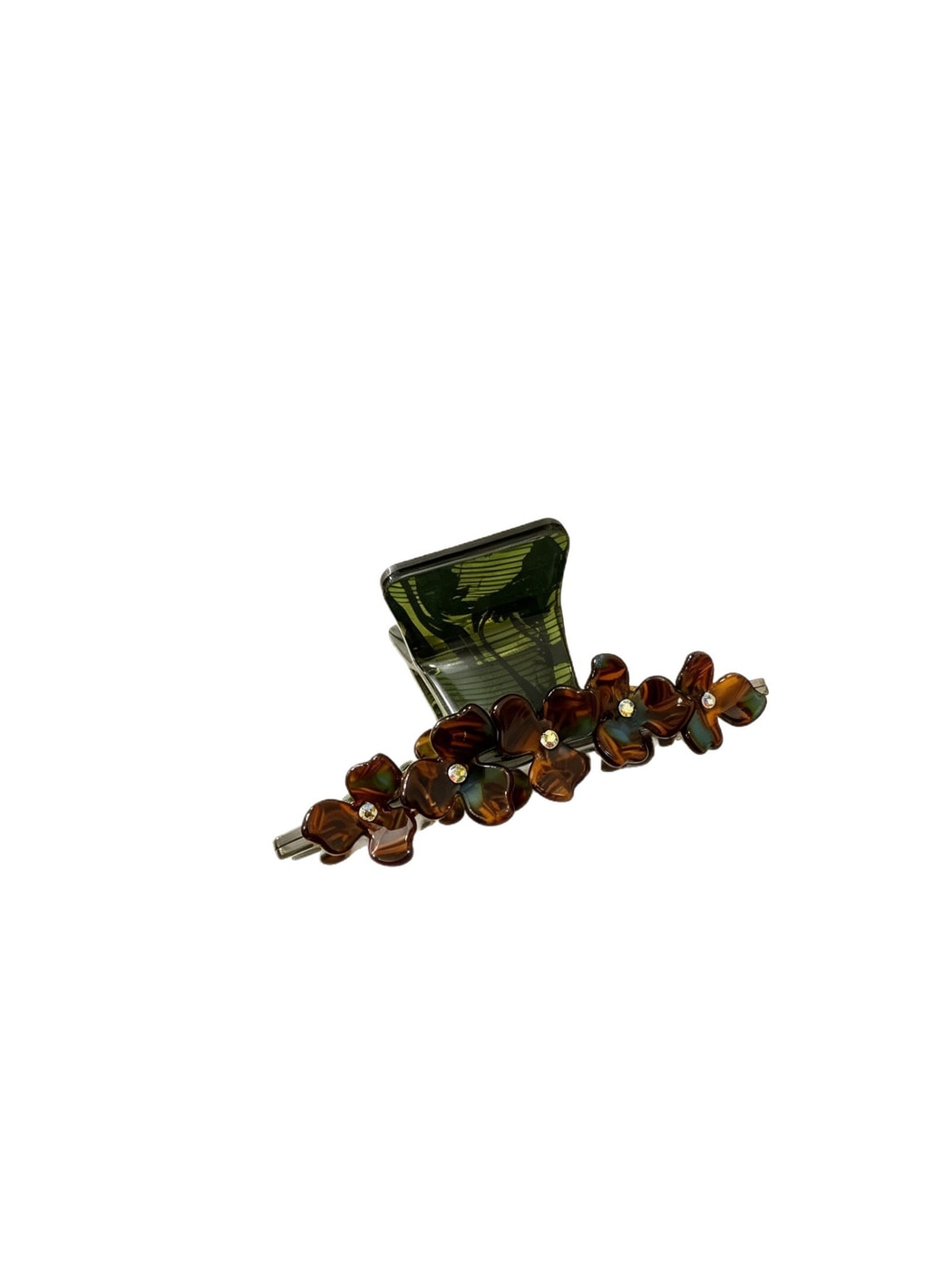 Beau - Alloy and Plastic Flower Design Claw Clip