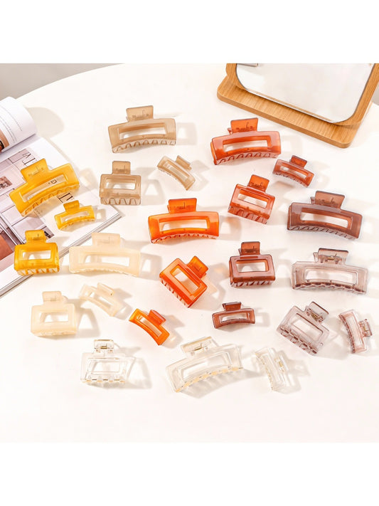 Beau - Minimalist Square Openwork Hair Claw Clip