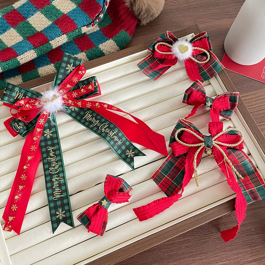 Beau - Christmas Classic Bow Bell Hair Clip