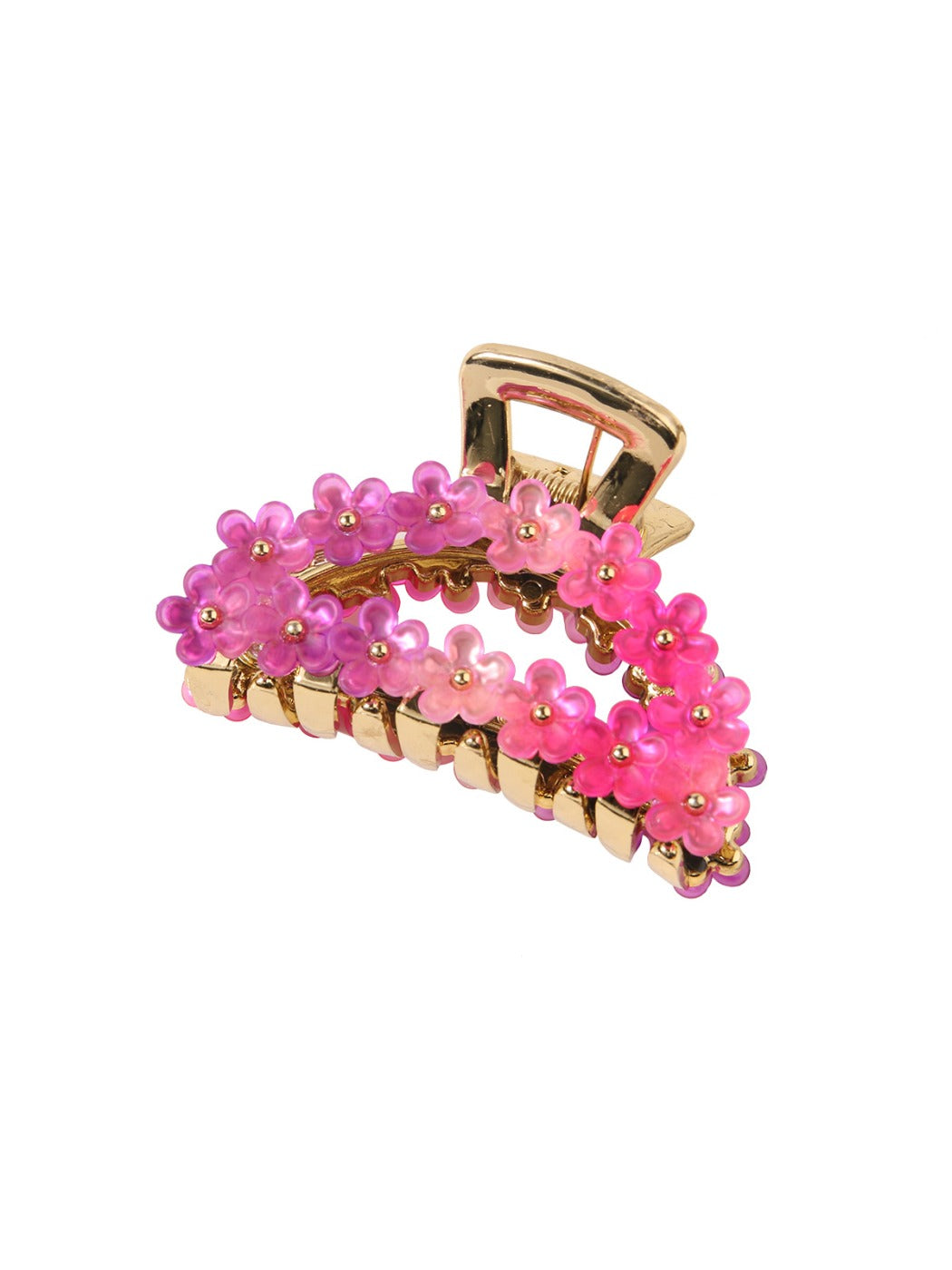 Beau - Half Round Openwork Flower Claw Clip