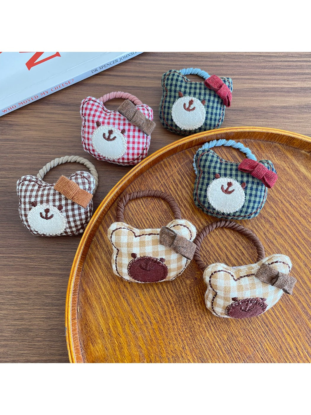 Gifty - Adorable Plaid Bear Hair Tie Set