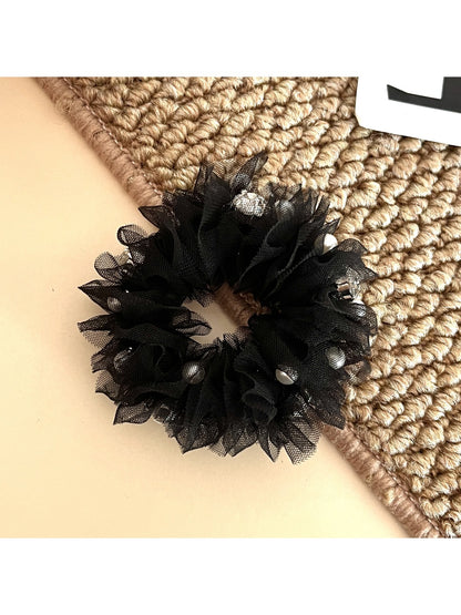 Gifty - Pearl Mesh Hair Tie Elastic Ponytail Holder